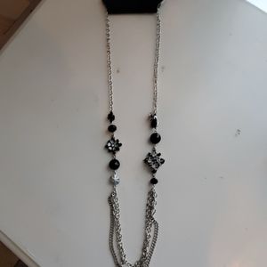 Mix it silver long necklace